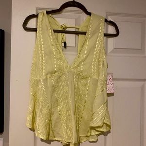 Free People Yellow Tank Top NEW WITH TAGS